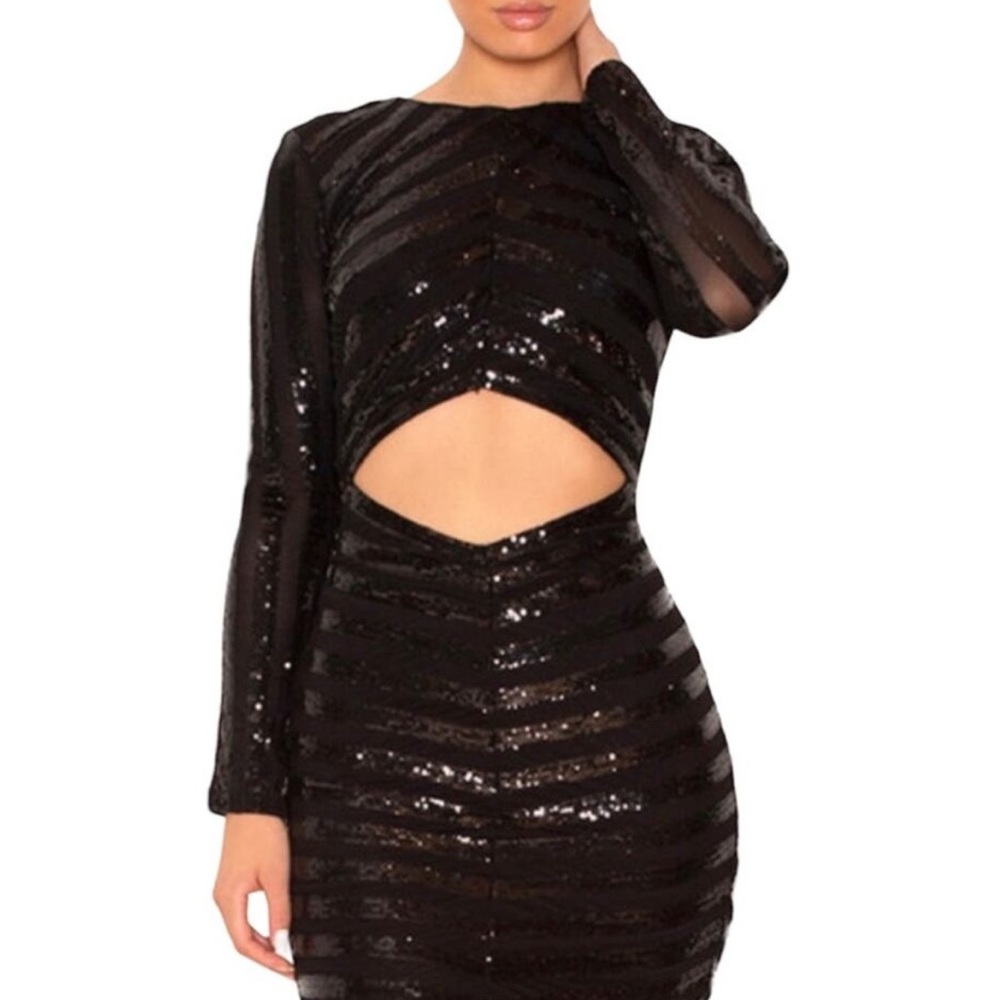 House of CB Black Sequin Dress Size XS
